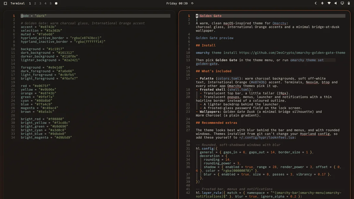 Golden Gate theme screenshot